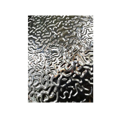 स्टेनलेस स्टील वाटर रिपल शीट प्लेट SS304 0.8mm PVD कलर हॉट रोल्ड स्टैम्प्ड शीट